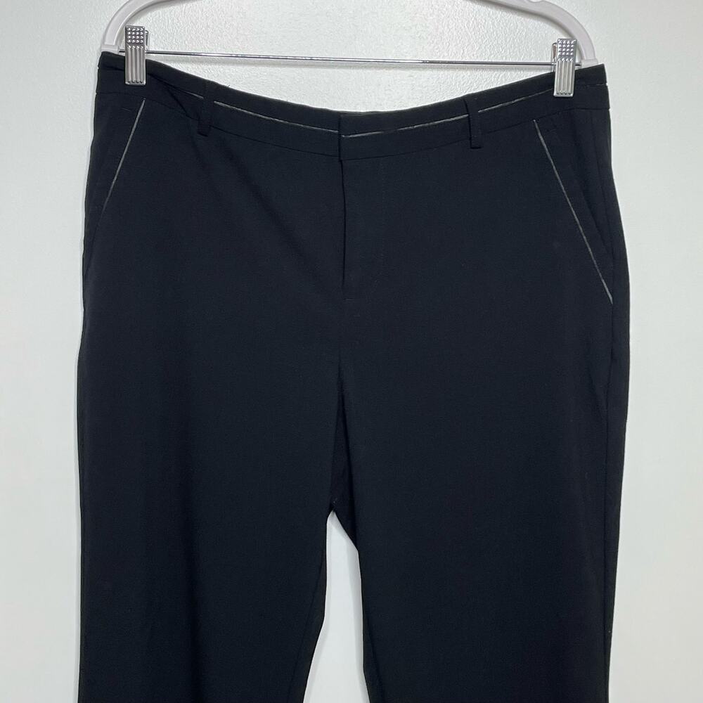 Dana Buchman Bootcut Pants‎ Trouser High Rise Flat Front Flared Leg Black 12 - Picture 5 of 12